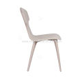 Italian minimalist white leather Ele side chairs